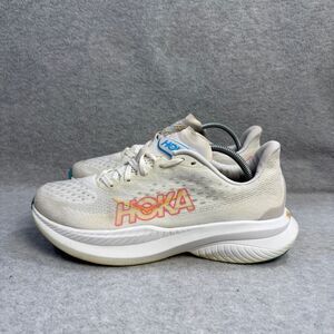Hoka One One Mach 6 Womens Shoes Size 9.5 White Athletic Running Sneakers